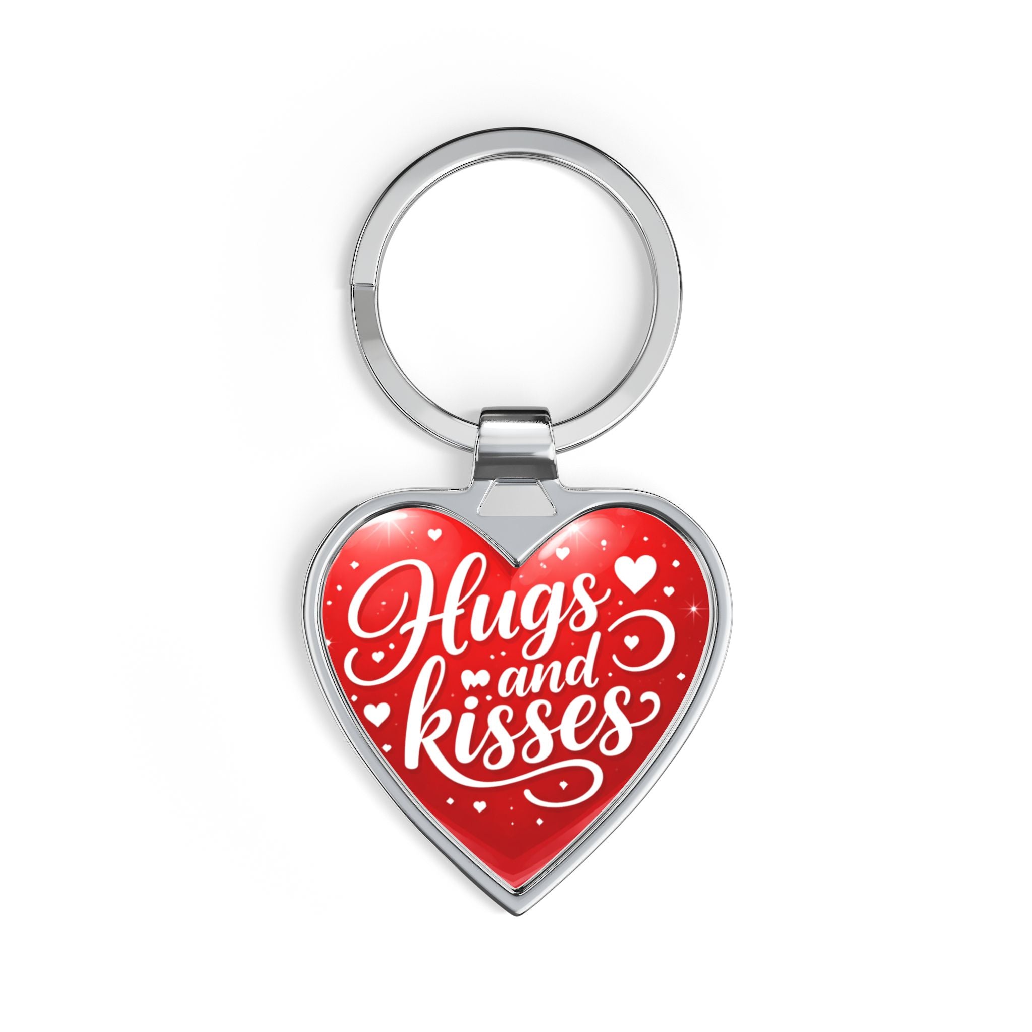 Hugs and Kisses Heart Keychain – Valentine's Day Romantic Gift
