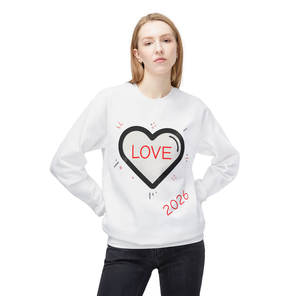 Love Heart Crewneck Sweatshirt Valentine's Day '26 Valentine's Pullover