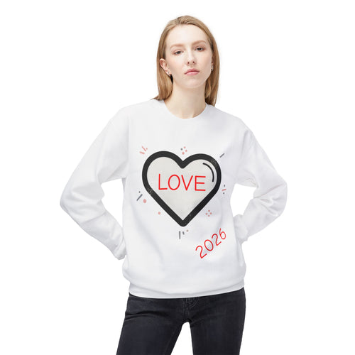 Love Heart Crewneck Sweatshirt Valentine's Day '26 Valentine's Pullover