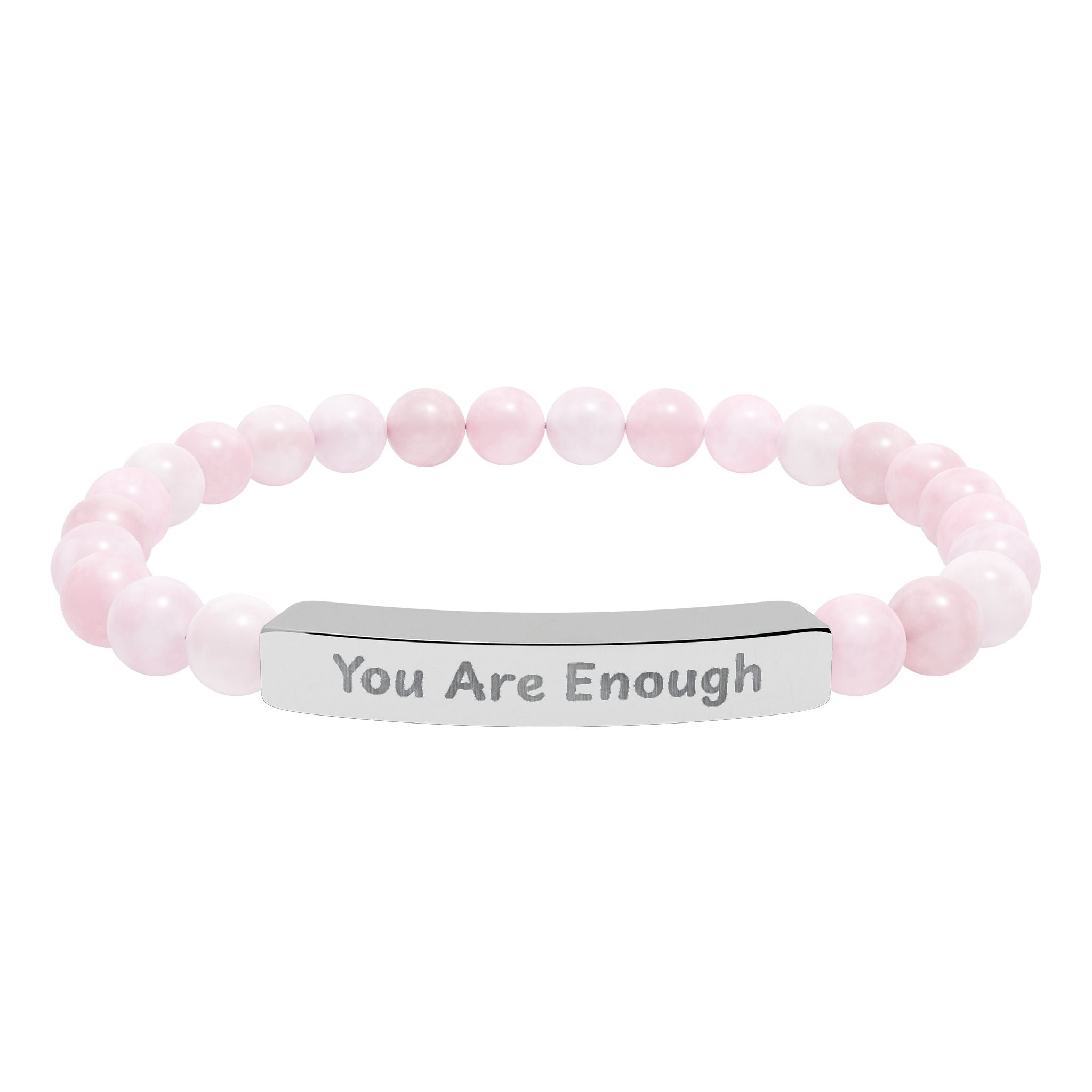Engraved 'You Are Enough' Natural Stone Stretch Bracelet
