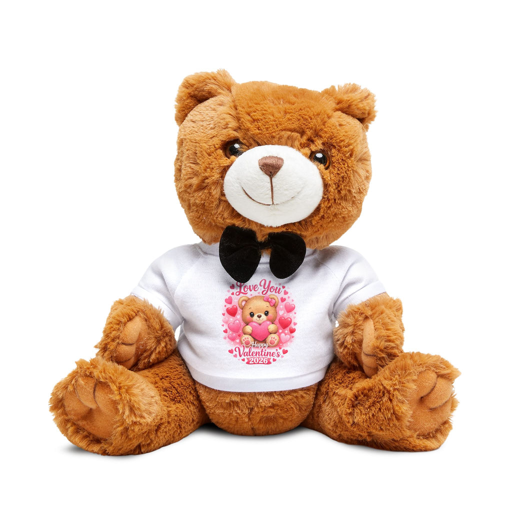 Valentine Teddy Bear with 'Be Mine' T-Shirt — Plush Gift for Kids & Couples
