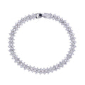 Heart Cubic Zirconia Tennis Bracelet with Round Cut White Diamond Cubic Zirconia