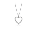 Crystal Heart Necklace with Cubic Zirconia Stones
